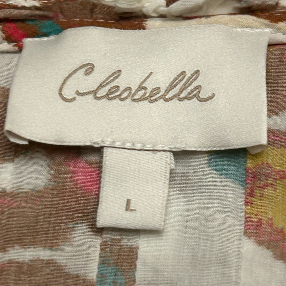 Cleobella Ruched Puff Sleeve Blouse in Orange and Brown - Picture 10 of 15